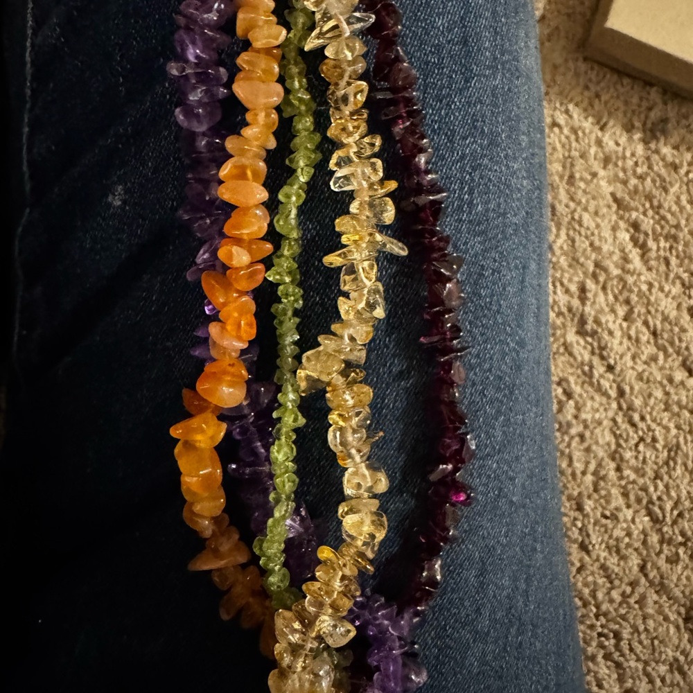 Multicolor Gemstone Chip Bracelet - image 3